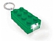 Lego LIGHTS LED Svítící klíčenka kostka zelená 2x4