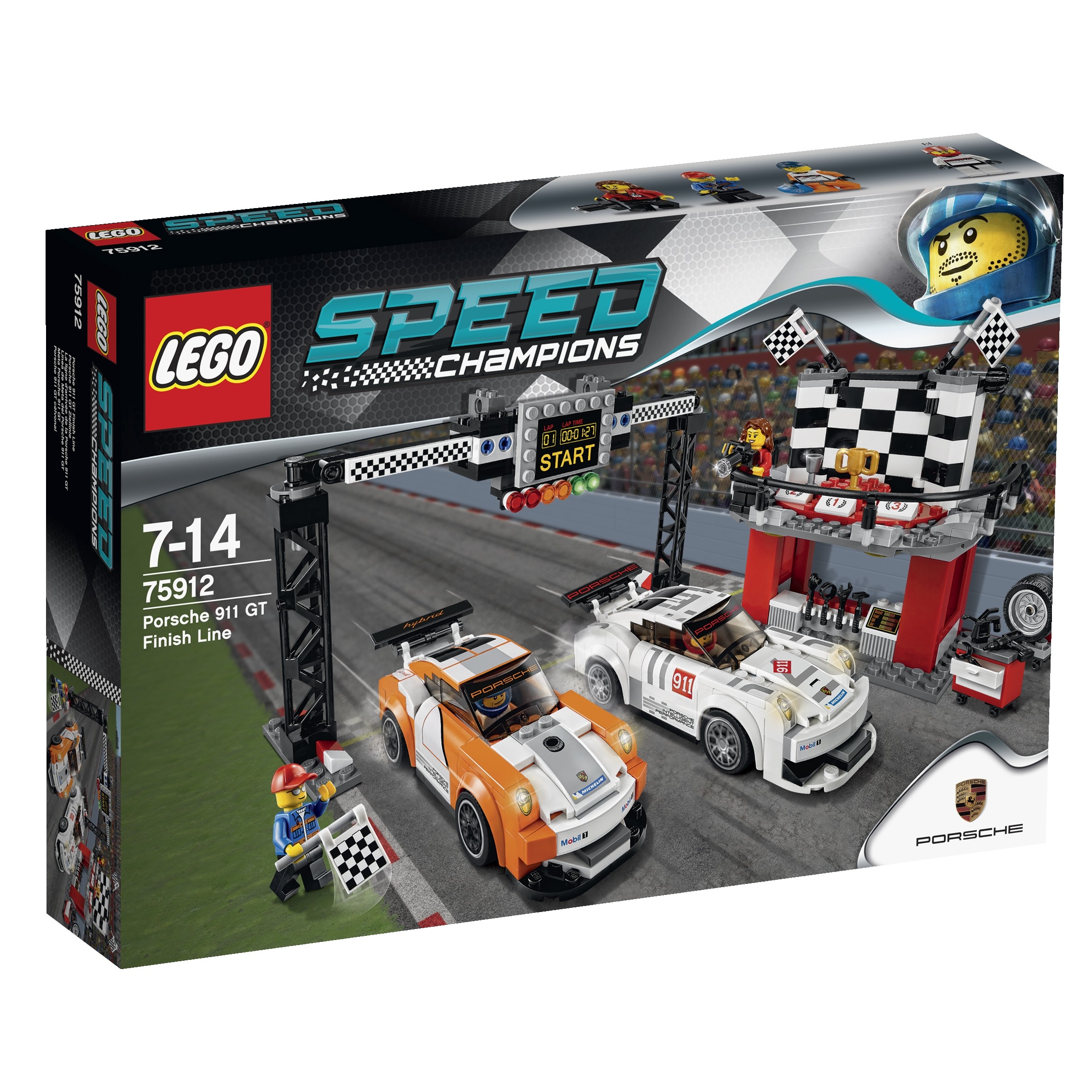 LEGO 75912 SPEED CHAMPIONS Porsche 911 GT v cílové rovince