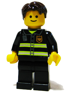 Minifigurka - twn091 - hasič s hnědými vlasy