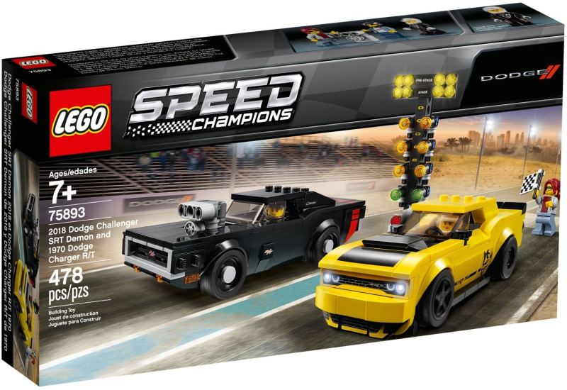 LEGO Speed Champions 75893 2018 Dodge Challenger SRT Demon a 1970 Dodge Charger R/T