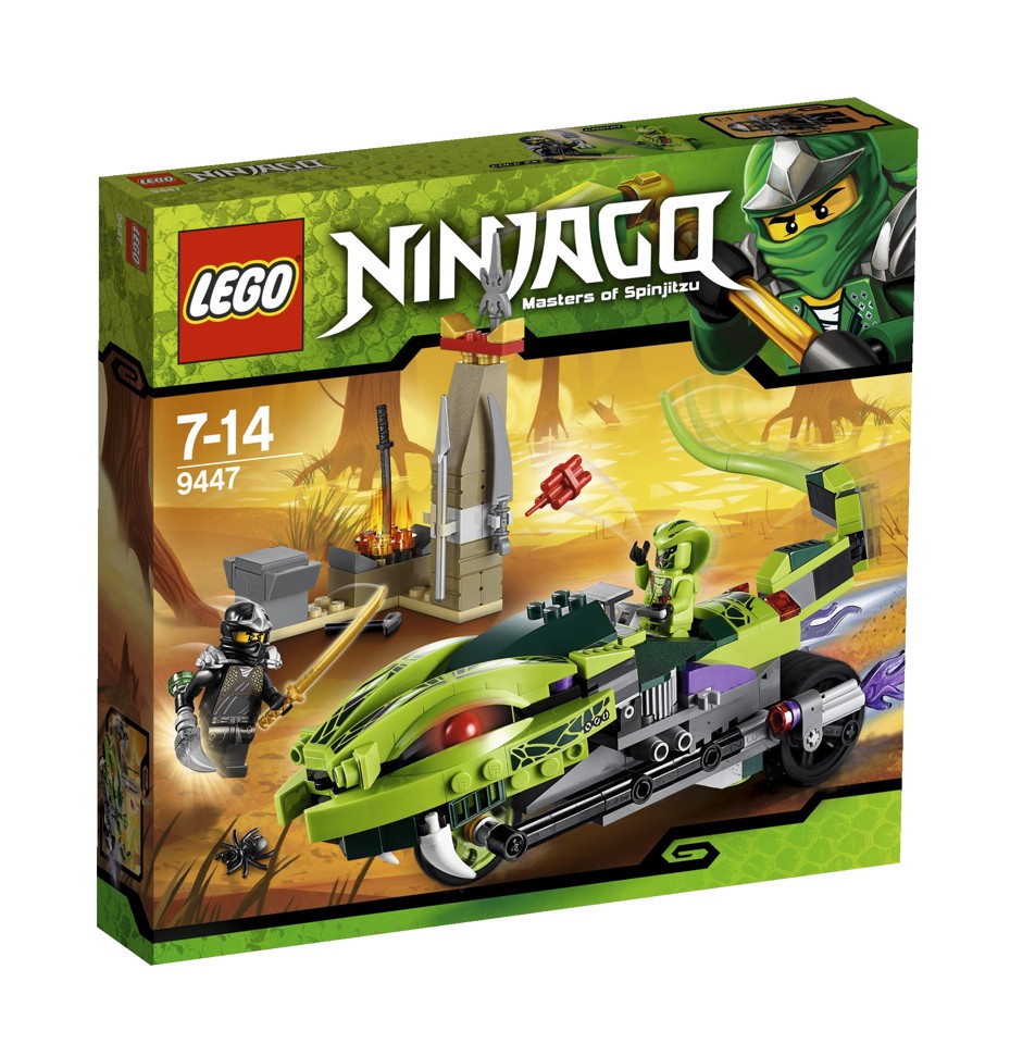 LEGO 9447 NINJAGO - Lasha a motorka s kusadly -pomačk.krabice