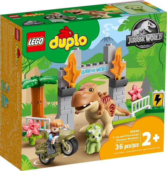 LEGO® DUPLO® 10939 T-Rex a Triceratops na útěku