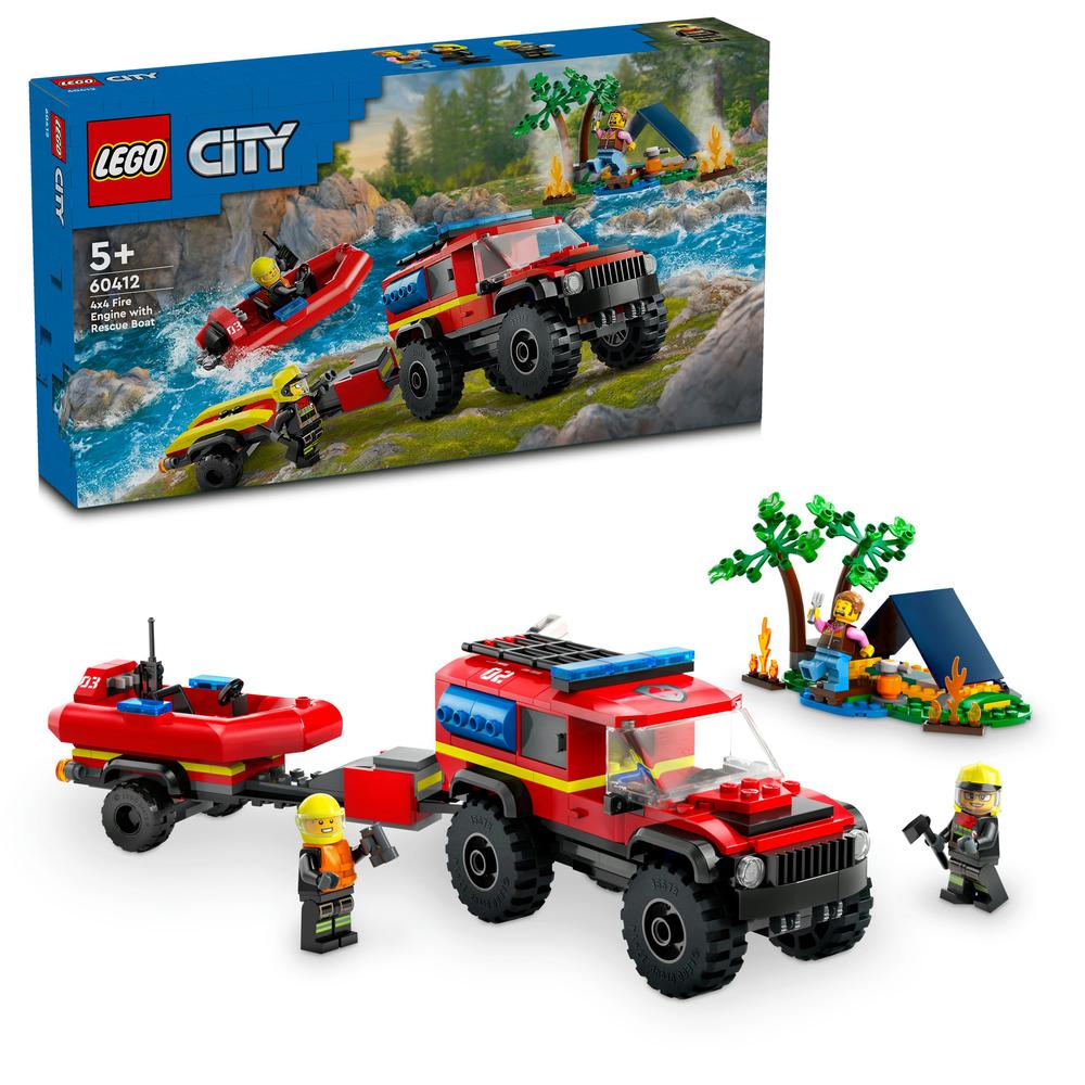 LEGO® CITY 60412 Hasičský vůz 4x4 a záchranný člun