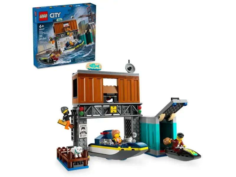 LEGO® City 60417 Policejní motorový člun a úkryt zlodějů