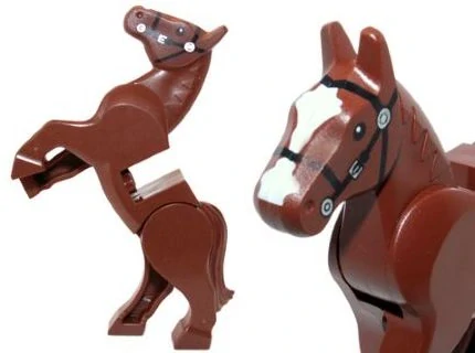 Lego kůň pohyblivý - hnědá - Reddish Brown