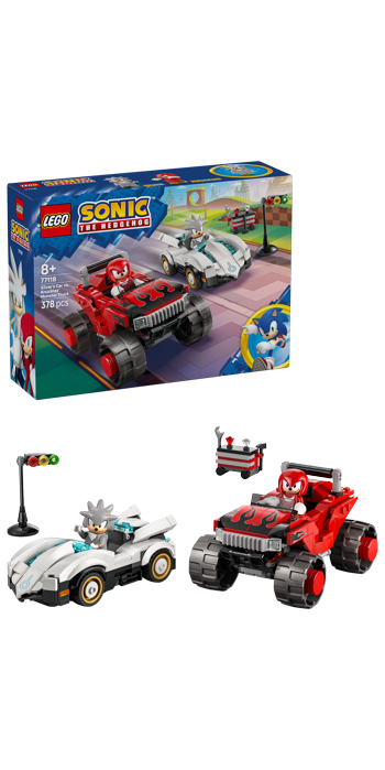 LEGO® Sonic The Hedgehog™ 77118 Silver a jeho auto vs. Knuckles a jeho monster truck
