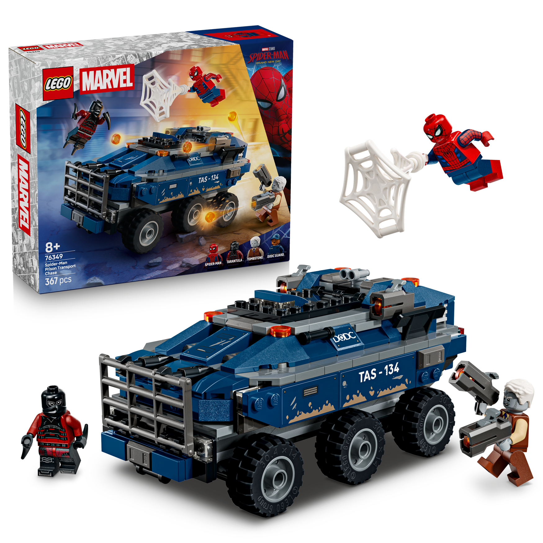 LEGO® SUPER HEROES 76349 Spider-Man a honička za vězeňským transportérem