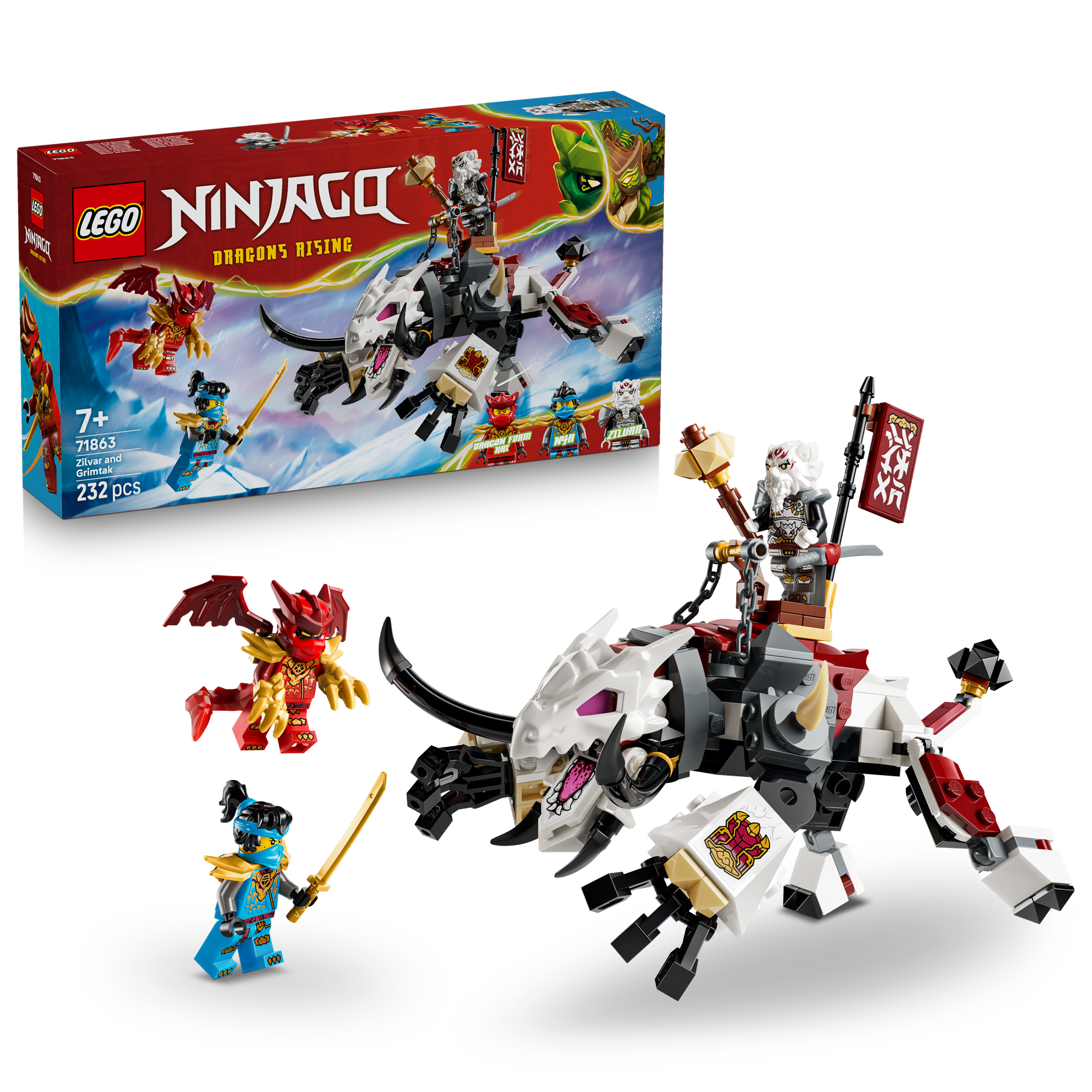 LEGO® NINJAGO 71863 Zilvar a dračí bestie Grimtak