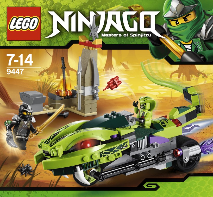 LEGO 9447 NINJAGO - Lasha a motorka s kusadly -pomačk.krabice