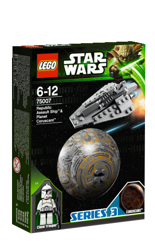 LEGO 75007 STAR WARS Republic Assault Ship & Planet Coruscant