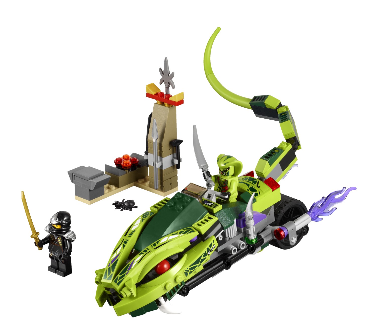 LEGO 9447 NINJAGO - Lasha a motorka s kusadly -pomačk.krabice