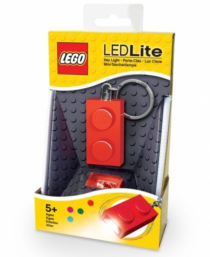 Lego LED klíčenka kostička 1x2, červená