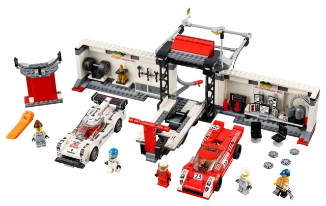 LEGO Speed Champions 75876 Porsche 919 Hybrid a 917K ulička v boxech