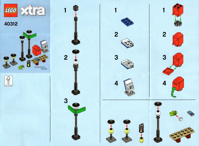 Lego xtra 40312 Doplňkové dílky Pouliční lampy