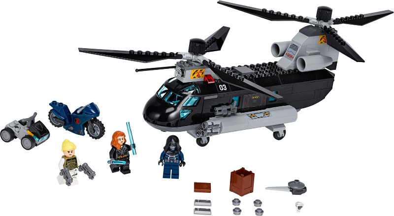 LEGO Super Heroes 76162 Black Widow a honička ve vrtulníku