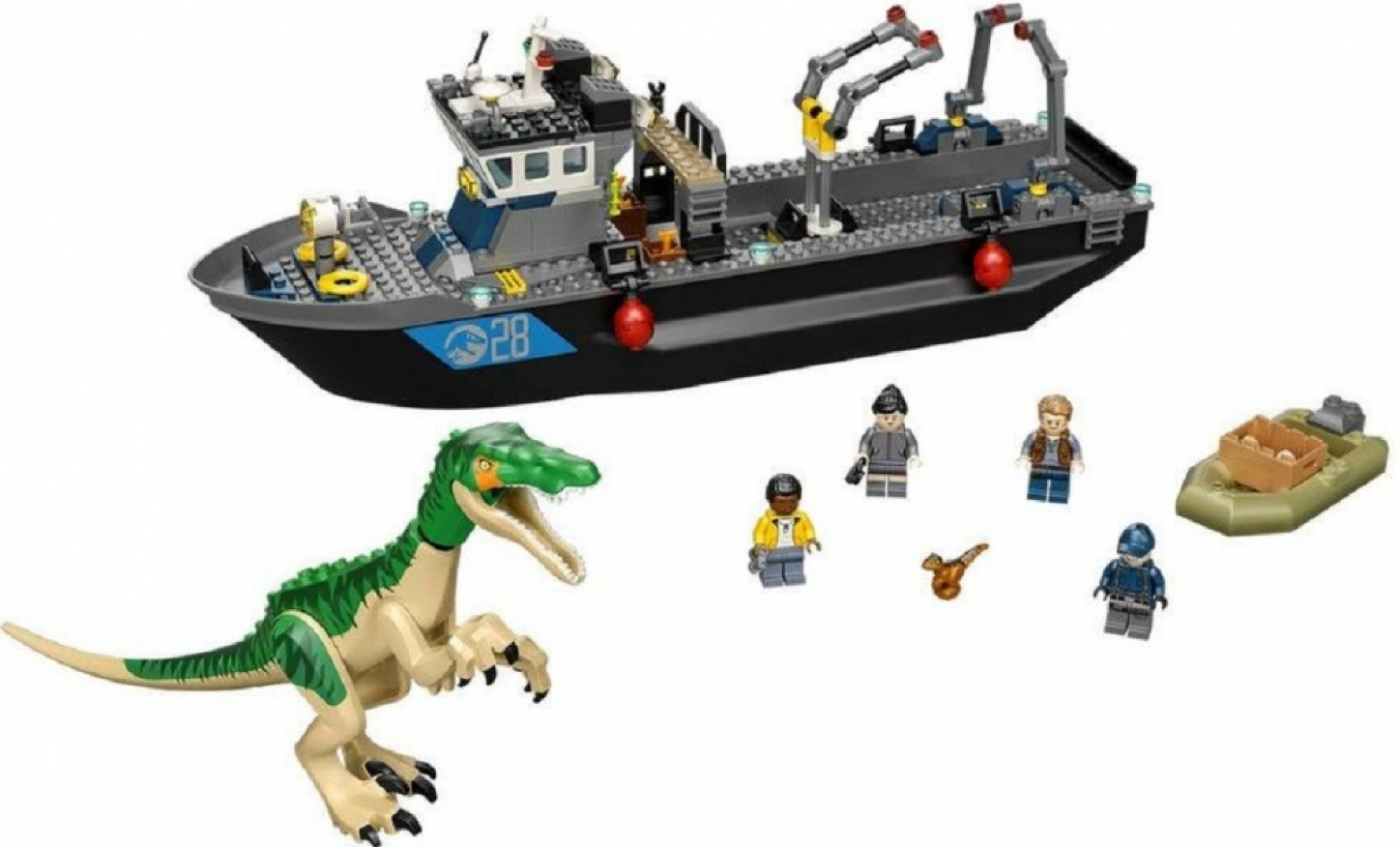 LEGO® Jurassic World 76942 Útek baryonyxe z lodě