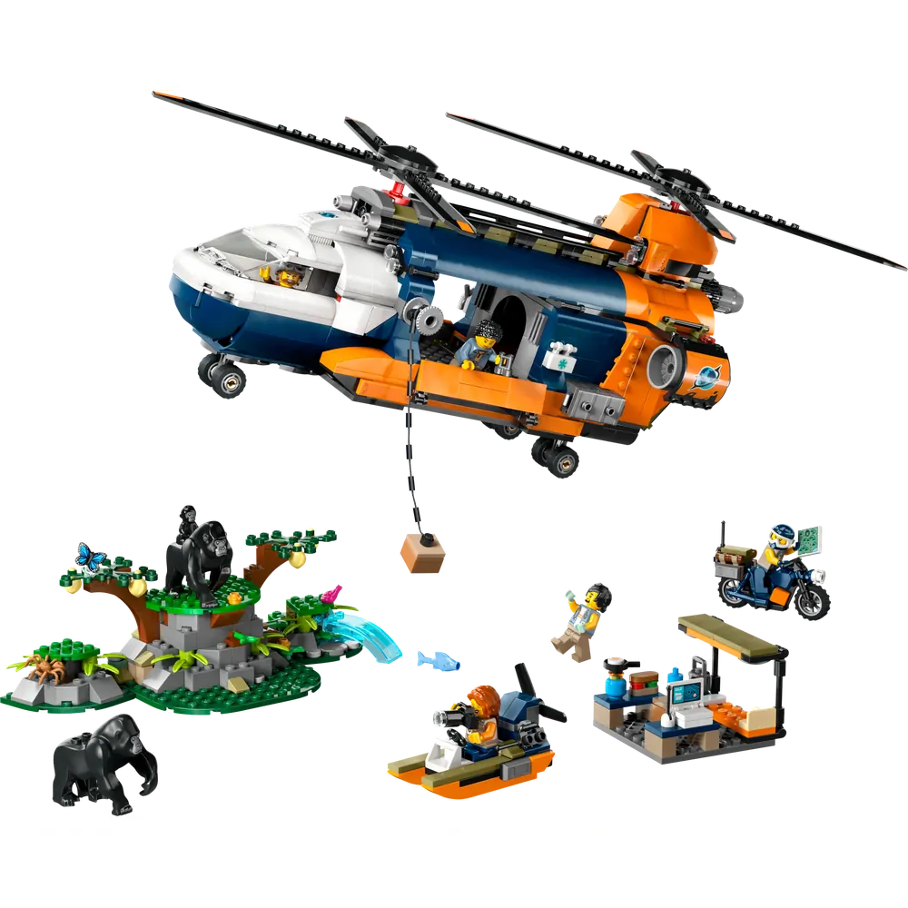 LEGO® City 60437 Helikoptéra na průzkum džungle v základním táboře