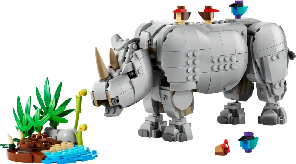 LEGO® 31171 CREATOR Divoká zvířata: Majestátní nosorožec s ptáčky