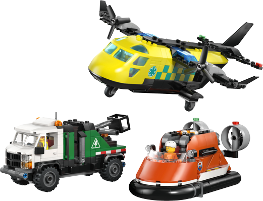 LEGO® City 60505 Remix: Letadlo, servisní vůz a vznášedlo