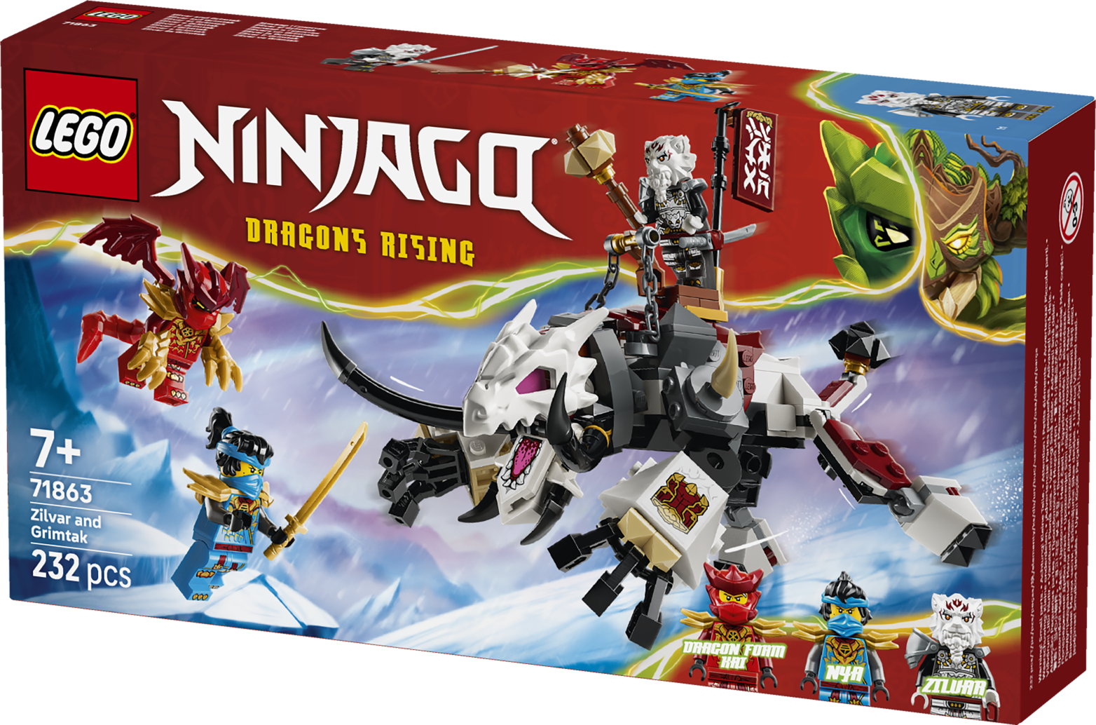 LEGO® NINJAGO 71863 Zilvar a dračí bestie Grimtak