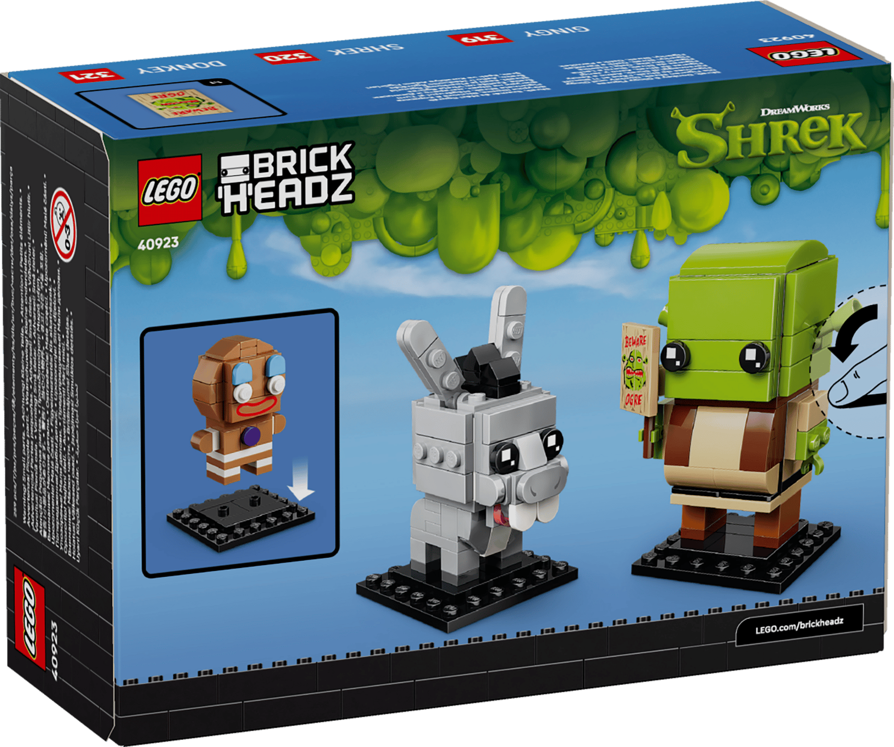 LEGO® BrickHeadz™ 40923 Figurky: Shrek, Oslík a Perníček