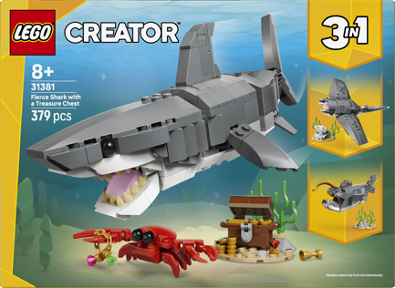 LEGO® Creator 3 v 1 31381 Divoký žralok a truhla s pokladem