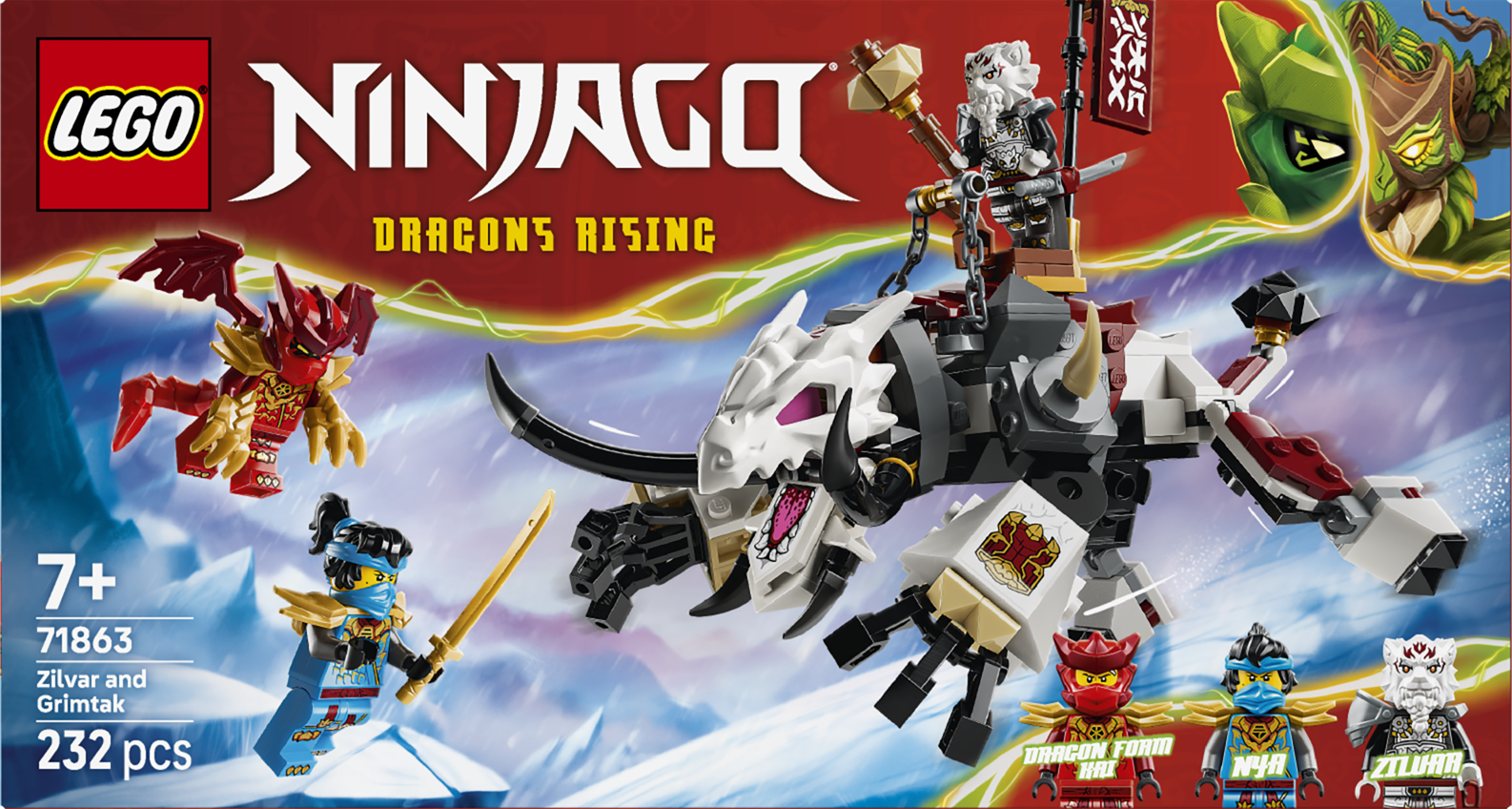 LEGO® NINJAGO 71863 Zilvar a dračí bestie Grimtak