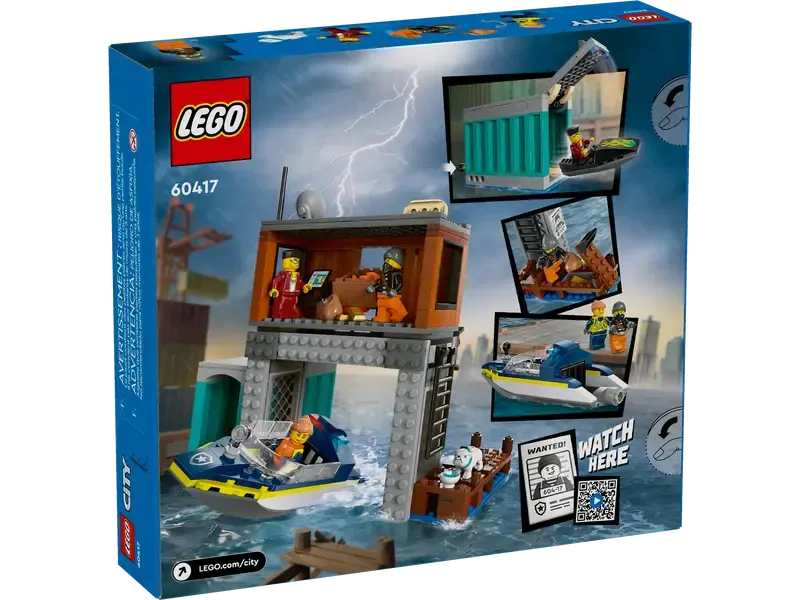 LEGO® City 60417 Policejní motorový člun a úkryt zlodějů