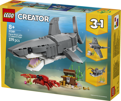 LEGO® Creator 3 v 1 31381 Divoký žralok a truhla s pokladem