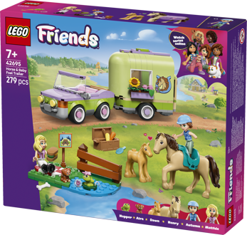 LEGO® Friends 42695 Přívěs s koněm a hříbětem