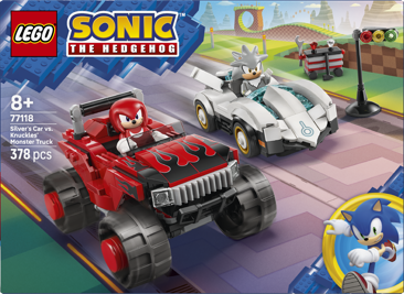 LEGO® Sonic The Hedgehog™ 77118 Silver a jeho auto vs. Knuckles a jeho monster truck