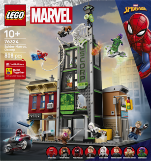 LEGO® ǀ Marvel Spider-Man vs. Oscorp, Kids’ Super Hero Building Kit 76324