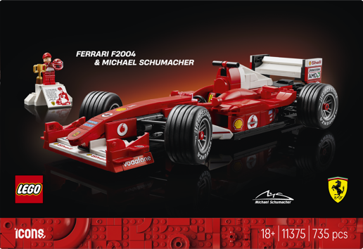 LEGO® ICONS 11375 Ferrari F2004 a Michael Schumacher
