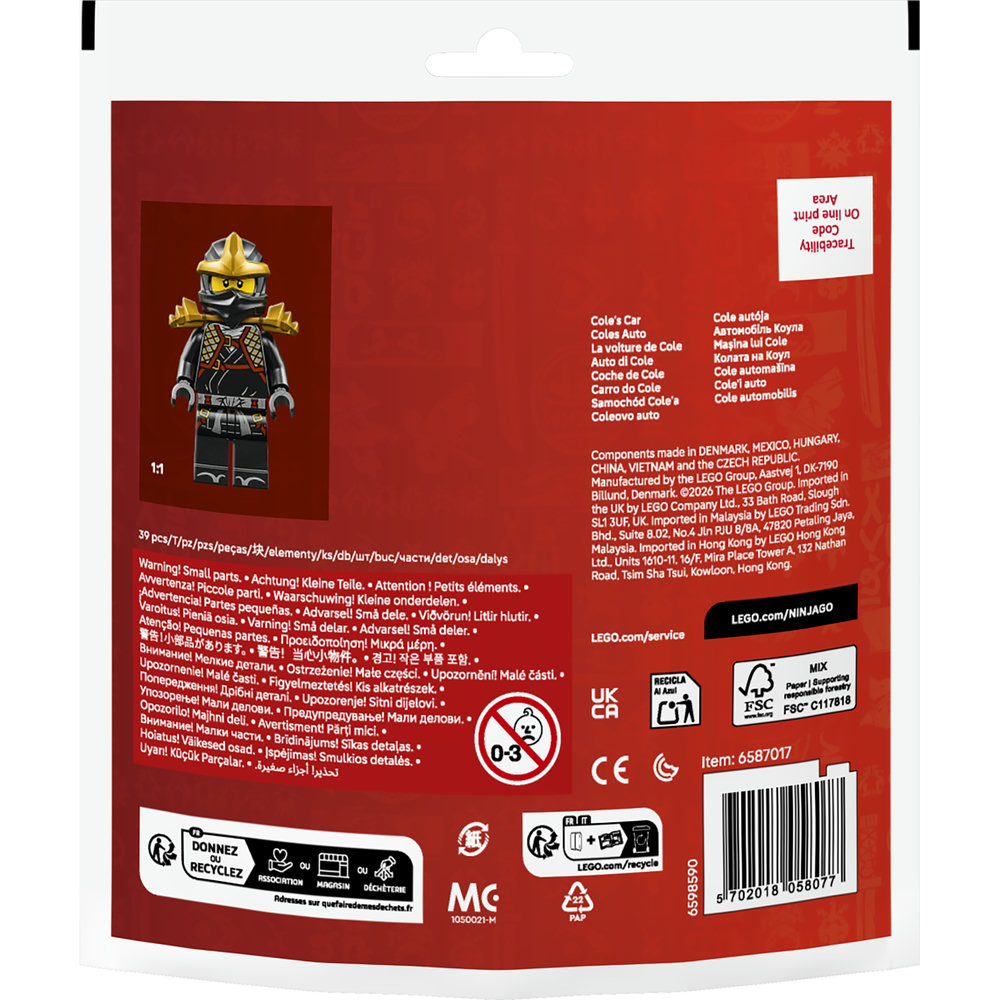 LEGO® NINJAGO® 30723 Cole a jeho nindžovské auto
