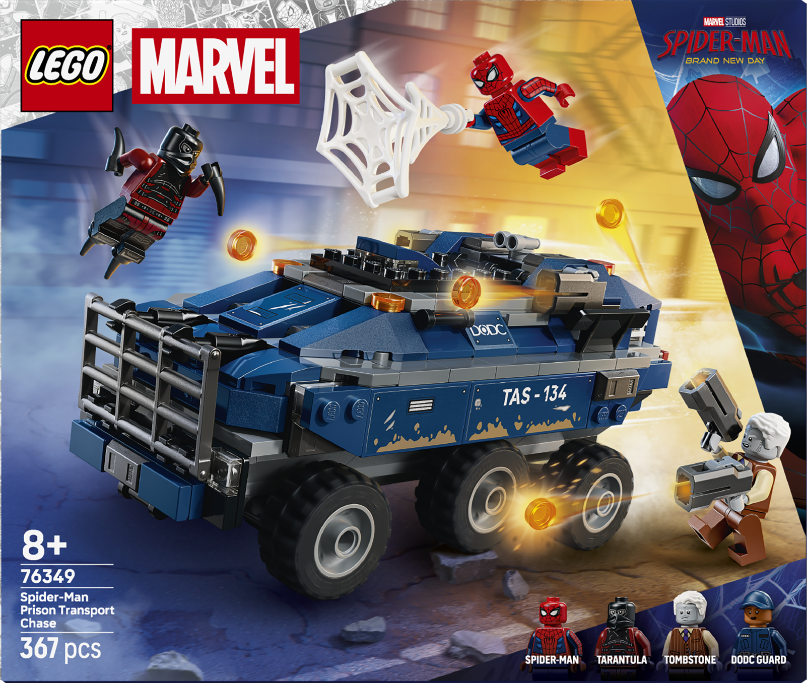 LEGO® SUPER HEROES 76349 Spider-Man a honička za vězeňským transportérem