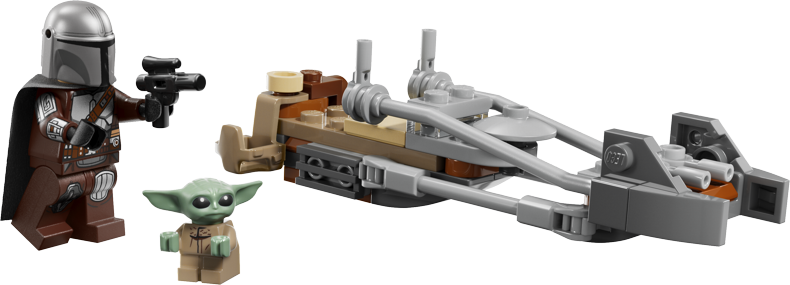 LEGO® Star Wars™ 75436 Mandalorian a Grogu a spídrová motorka