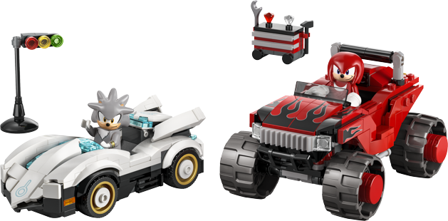 LEGO® Sonic The Hedgehog™ 77118 Silver a jeho auto vs. Knuckles a jeho monster truck