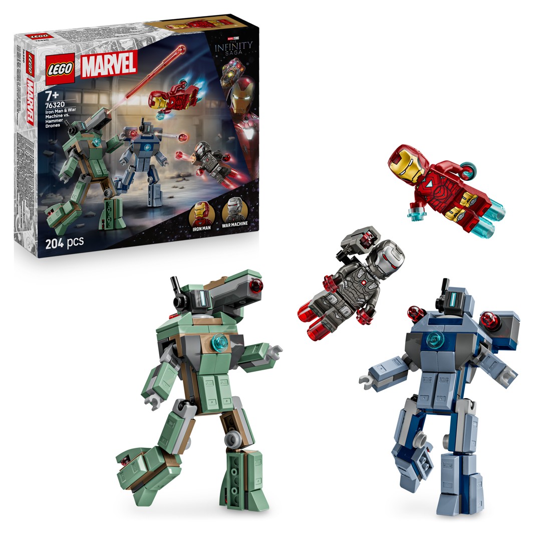 LEGO® ǀ Marvel Iron Man & War Machine vs. Hammer Drones Building Toy 76320