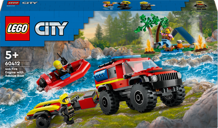 LEGO® CITY 60412 Hasičský vůz 4x4 a záchranný člun