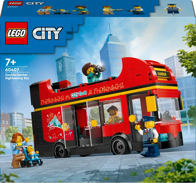 LEGO® City 60407 Červený dvoupodlažní vyhlídkový autobus