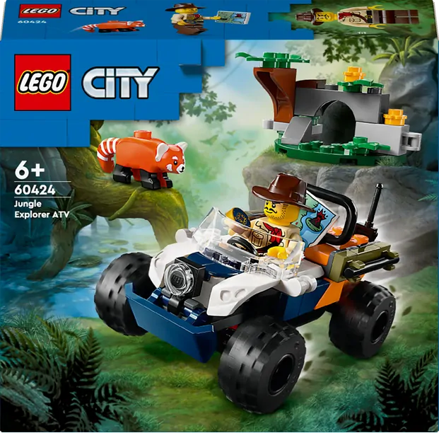 LEGO® City 60424 Čtyřkolka na průzkum džungle – mise panda červená