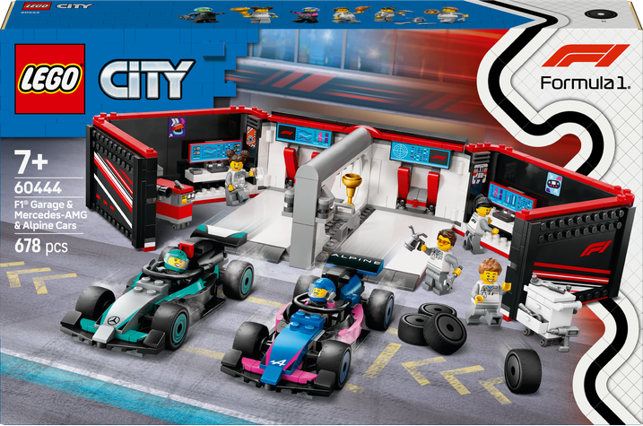 LEGO® City 60444 Garáž F1® a vozy Mercedes-AMG a Alpine