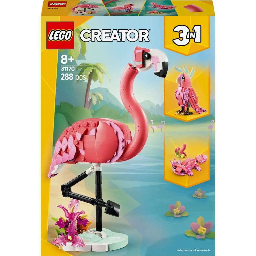 LEGO® Creator 3 v 1 31170 Divoká zvířata: Růžový plameňák