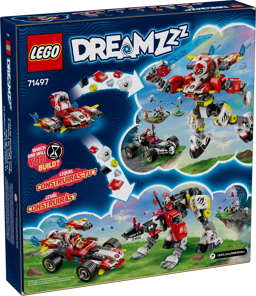 LEGO® DREAMZzz™ 71497 Cooperův tygří robot a Zerův hot rod