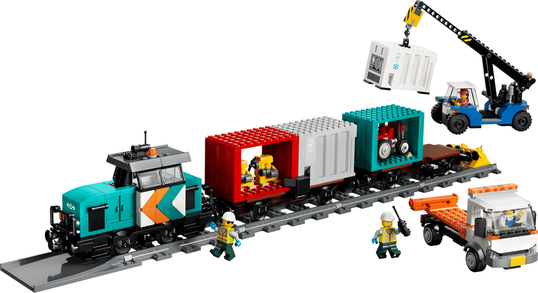 LEGO® City 60509 Přístavní nákladní vlak s jeřábem a náklaďákem