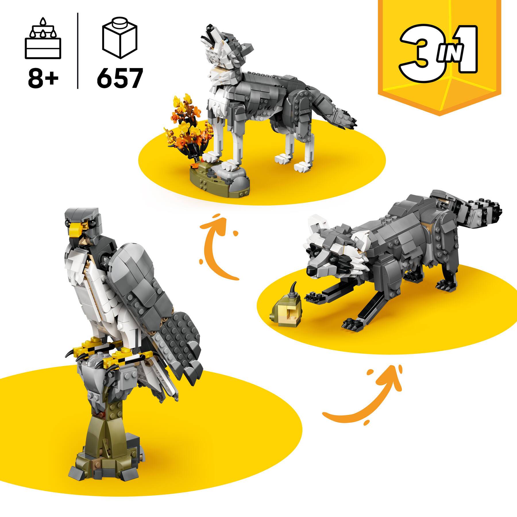 LEGO® CREATOR 31393 Lesní zvířata: Šedý vlk