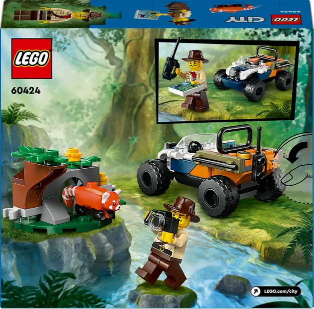 LEGO® City 60424 Čtyřkolka na průzkum džungle – mise panda červená
