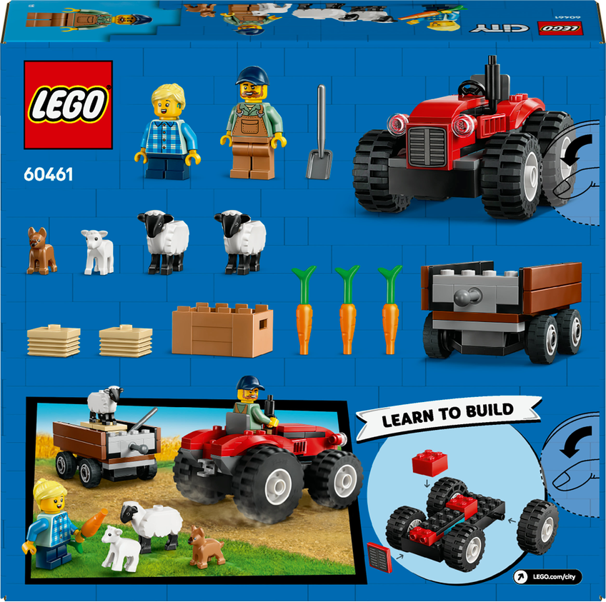 LEGO® City 60461 Červený traktor s přívěsem a ovcemi