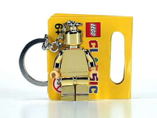 LEGO® klíčenka 852688(850807) Golden Minifig Key Chain (Chrome Gold) 
